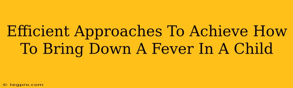 Efficient Approaches To Achieve How To Bring Down A Fever In A Child