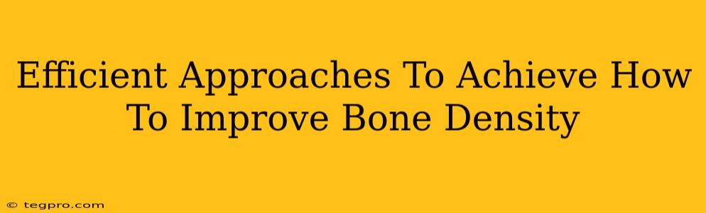 Efficient Approaches To Achieve How To Improve Bone Density