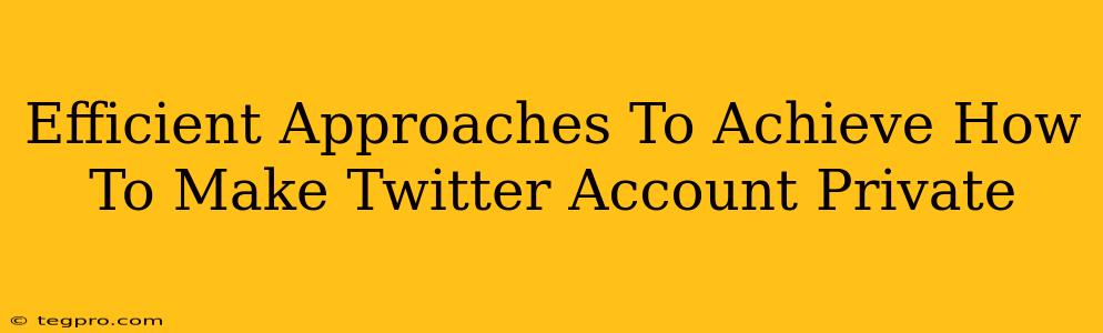 Efficient Approaches To Achieve How To Make Twitter Account Private