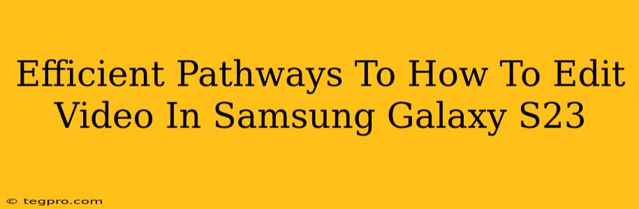 Efficient Pathways To How To Edit Video In Samsung Galaxy S23