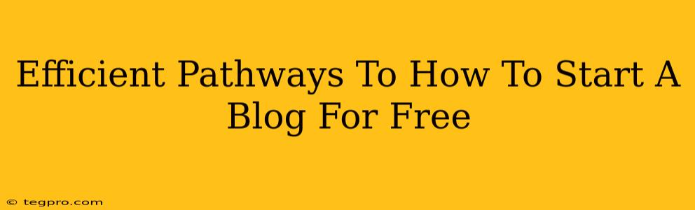 Efficient Pathways To How To Start A Blog For Free