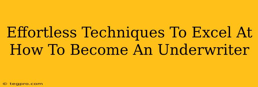 Effortless Techniques To Excel At How To Become An Underwriter