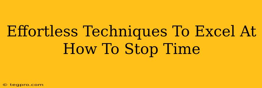 Effortless Techniques To Excel At How To Stop Time