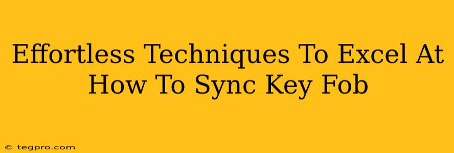 Effortless Techniques To Excel At How To Sync Key Fob