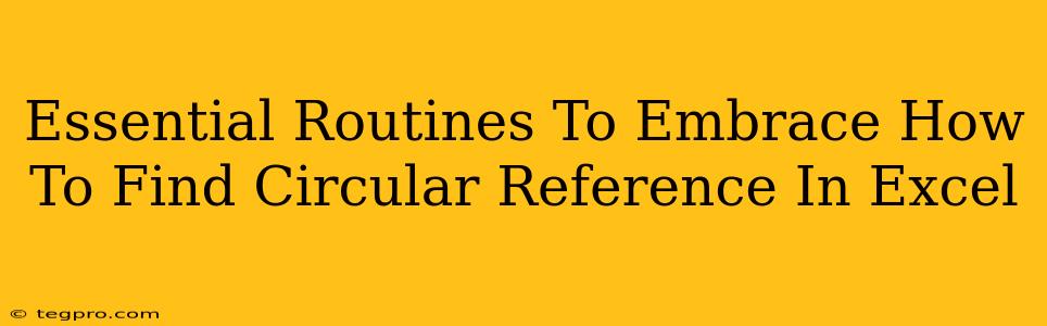 Essential Routines To Embrace How To Find Circular Reference In Excel