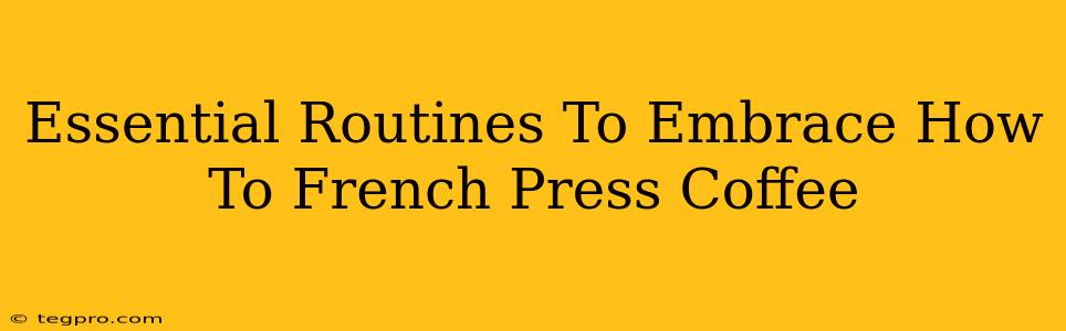 Essential Routines To Embrace How To French Press Coffee