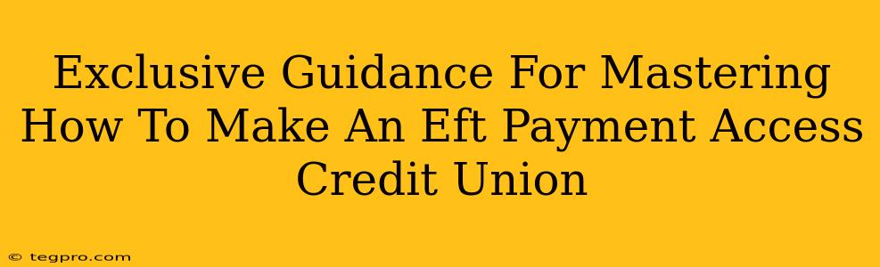 Exclusive Guidance For Mastering How To Make An Eft Payment Access Credit Union