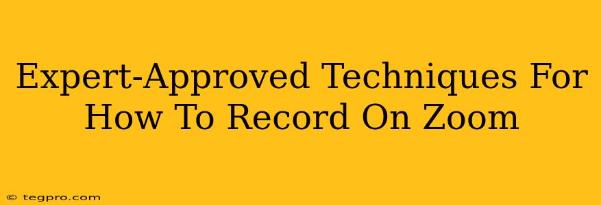 Expert-Approved Techniques For How To Record On Zoom