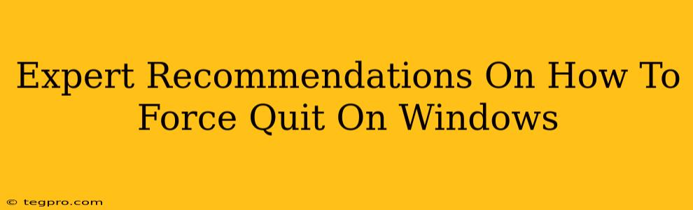 Expert Recommendations On How To Force Quit On Windows