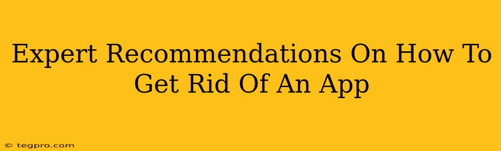 Expert Recommendations On How To Get Rid Of An App