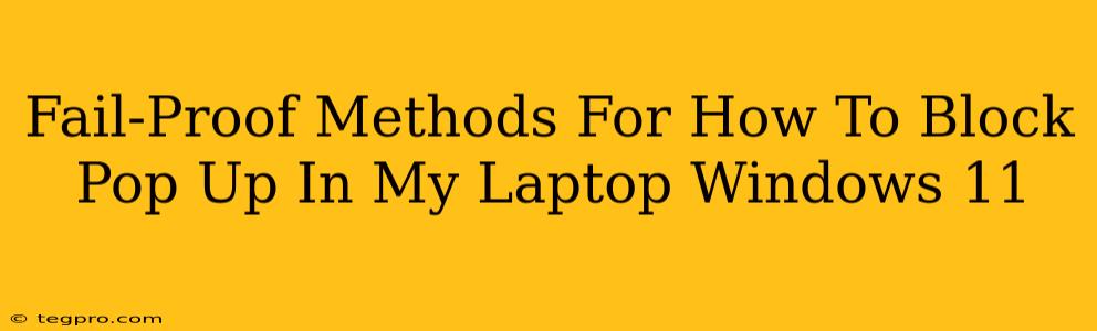 Fail-Proof Methods For How To Block Pop Up In My Laptop Windows 11