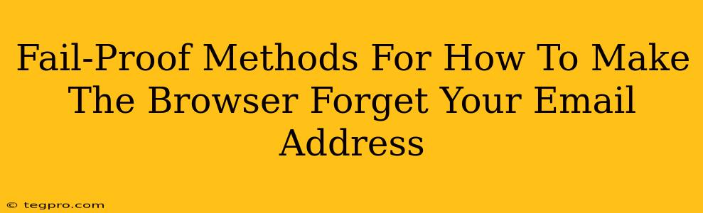 Fail-Proof Methods For How To Make The Browser Forget Your Email Address