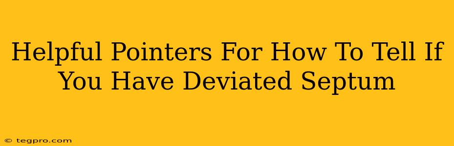 Helpful Pointers For How To Tell If You Have Deviated Septum