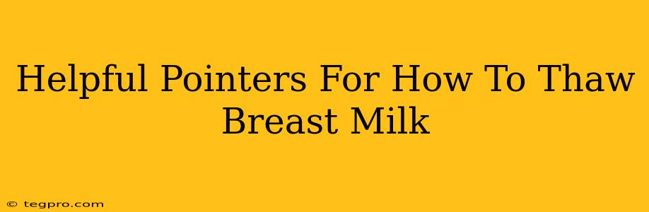 Helpful Pointers For How To Thaw Breast Milk