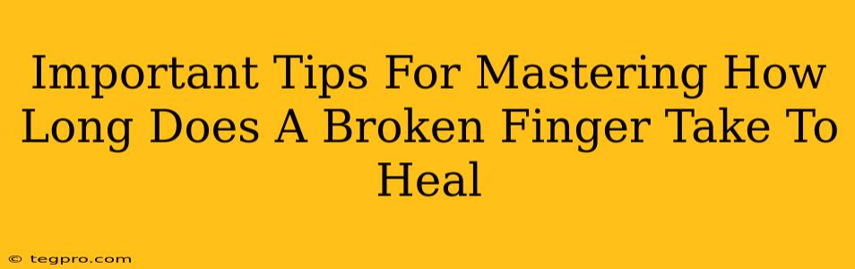 Important Tips For Mastering How Long Does A Broken Finger Take To Heal