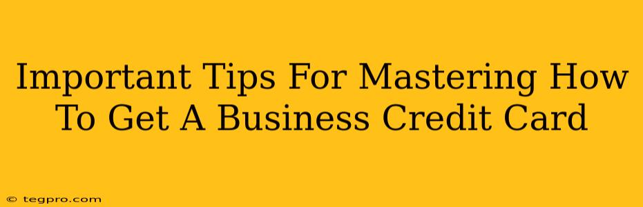 Important Tips For Mastering How To Get A Business Credit Card