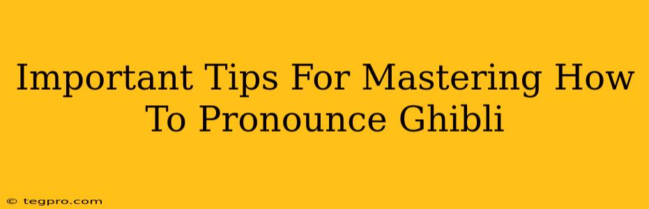 Important Tips For Mastering How To Pronounce Ghibli