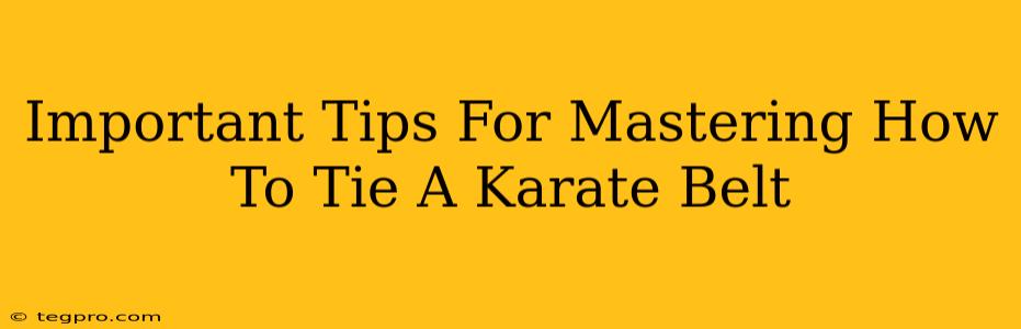 Important Tips For Mastering How To Tie A Karate Belt