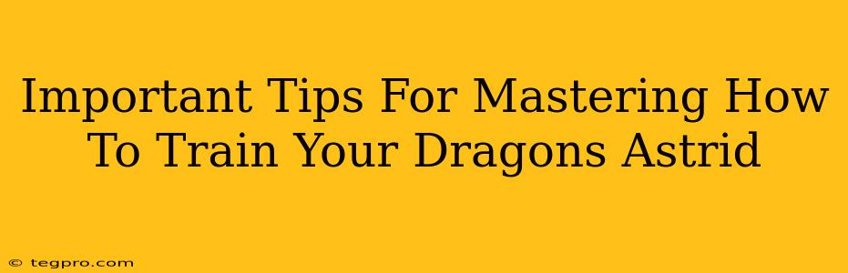 Important Tips For Mastering How To Train Your Dragons Astrid