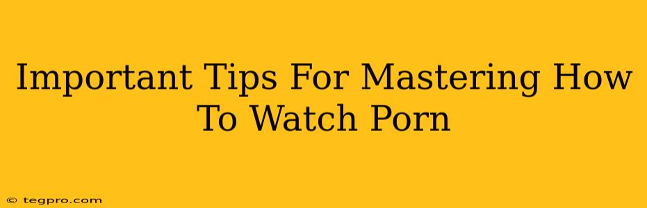 Important Tips For Mastering How To Watch Porn