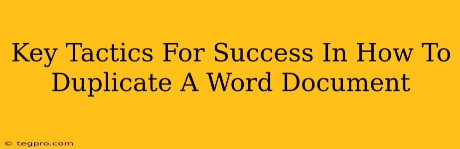 Key Tactics For Success In How To Duplicate A Word Document