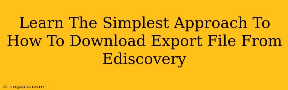 Learn The Simplest Approach To How To Download Export File From Ediscovery