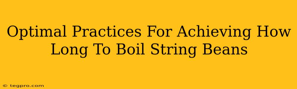 Optimal Practices For Achieving How Long To Boil String Beans
