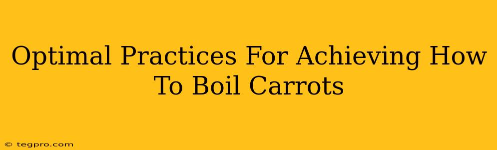 Optimal Practices For Achieving How To Boil Carrots