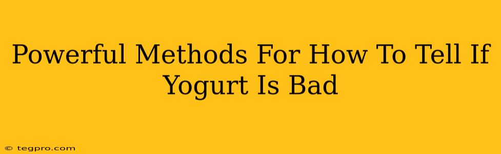 Powerful Methods For How To Tell If Yogurt Is Bad