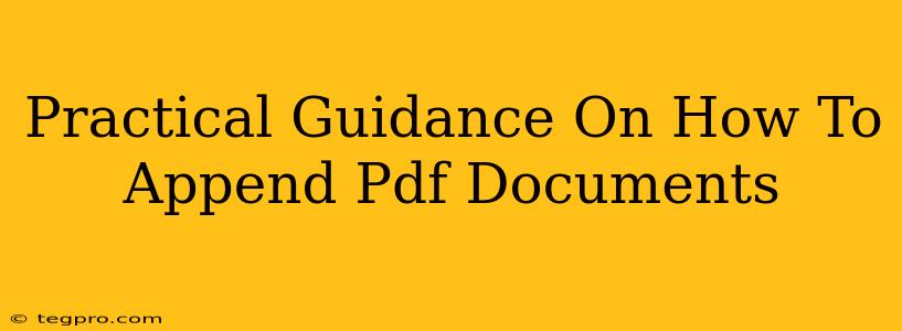 Practical Guidance On How To Append Pdf Documents