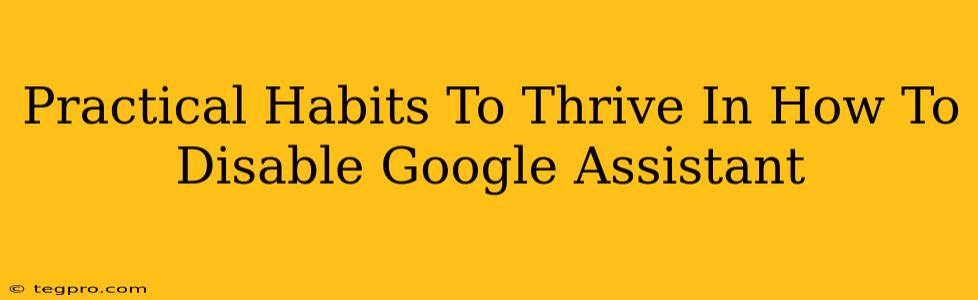 Practical Habits To Thrive In How To Disable Google Assistant