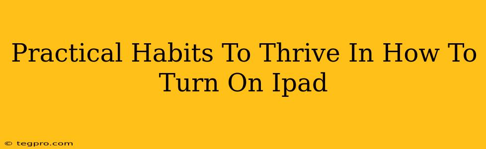 Practical Habits To Thrive In How To Turn On Ipad