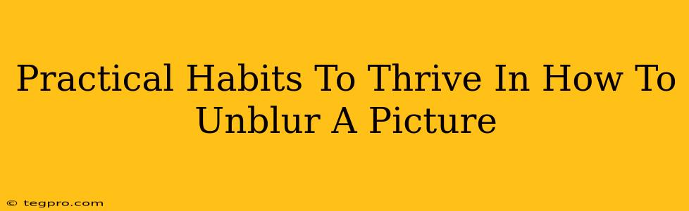 Practical Habits To Thrive In How To Unblur A Picture