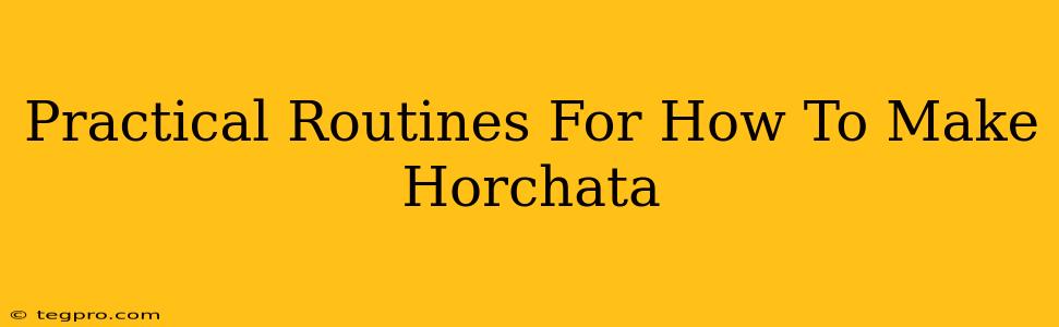 Practical Routines For How To Make Horchata