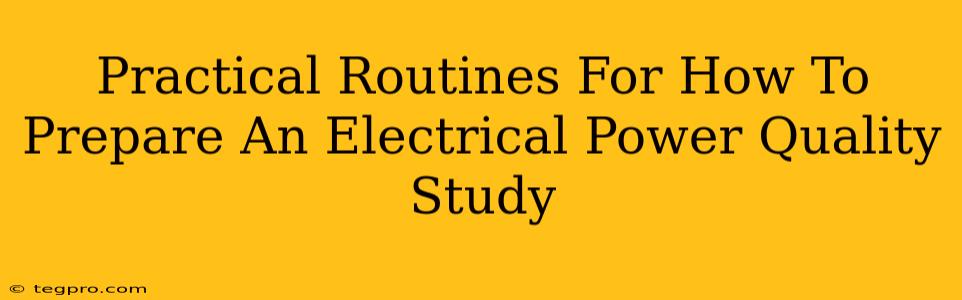 Practical Routines For How To Prepare An Electrical Power Quality Study