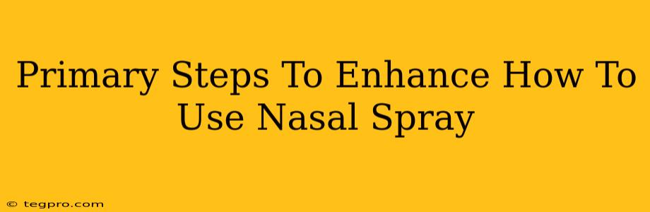 Primary Steps To Enhance How To Use Nasal Spray