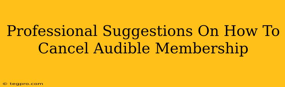 Professional Suggestions On How To Cancel Audible Membership