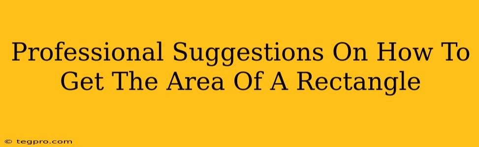 Professional Suggestions On How To Get The Area Of A Rectangle