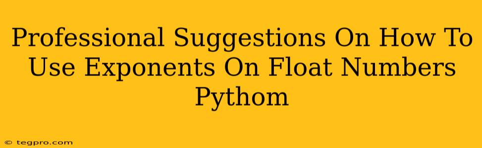 Professional Suggestions On How To Use Exponents On Float Numbers Pythom