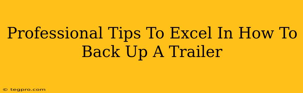 Professional Tips To Excel In How To Back Up A Trailer