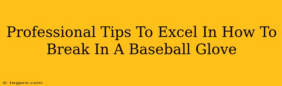 Professional Tips To Excel In How To Break In A Baseball Glove