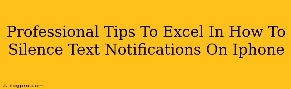 Professional Tips To Excel In How To Silence Text Notifications On Iphone