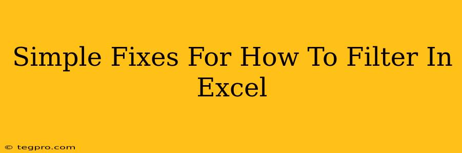 Simple Fixes For How To Filter In Excel