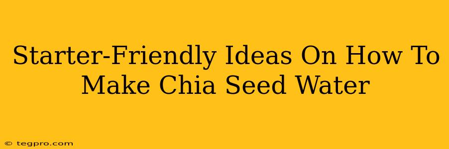 Starter-Friendly Ideas On How To Make Chia Seed Water