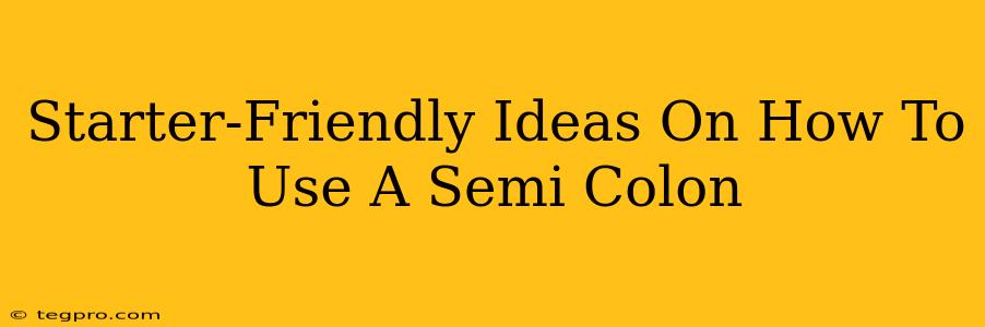 Starter-Friendly Ideas On How To Use A Semi Colon