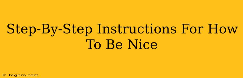 Step-By-Step Instructions For How To Be Nice