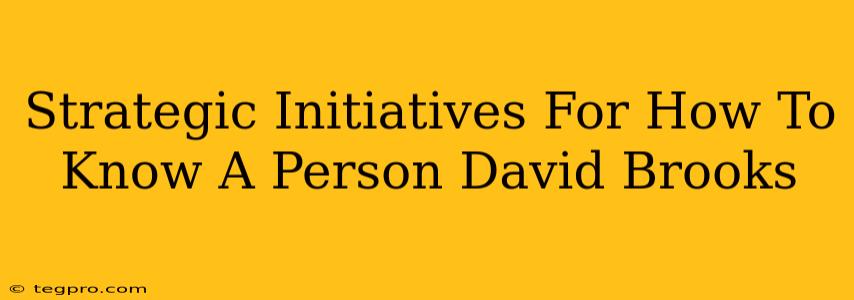 Strategic Initiatives For How To Know A Person David Brooks
