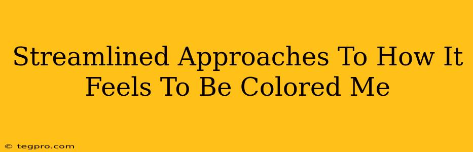 Streamlined Approaches To How It Feels To Be Colored Me