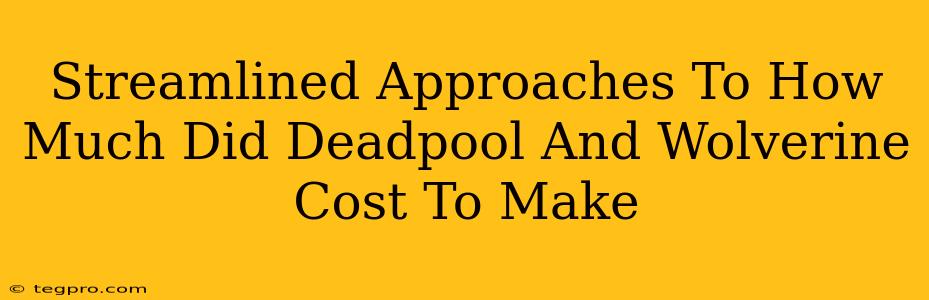 Streamlined Approaches To How Much Did Deadpool And Wolverine Cost To Make