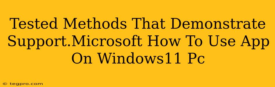 Tested Methods That Demonstrate Support.Microsoft How To Use App On Windows11 Pc